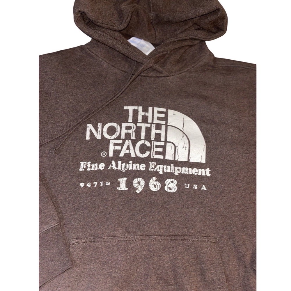 The North Face Hoodie Mens L Brown‎ Graphic Pullover Fine Alpine Equipment *See